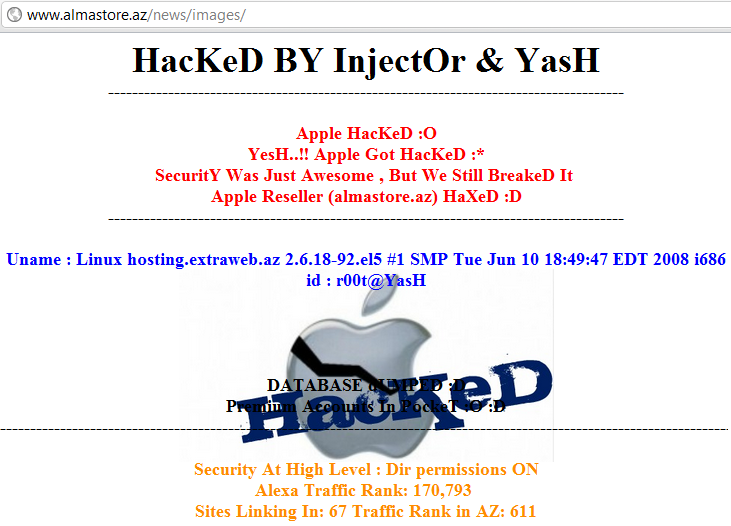 Apple Azerbaijan Website Hacked By Team Nuts