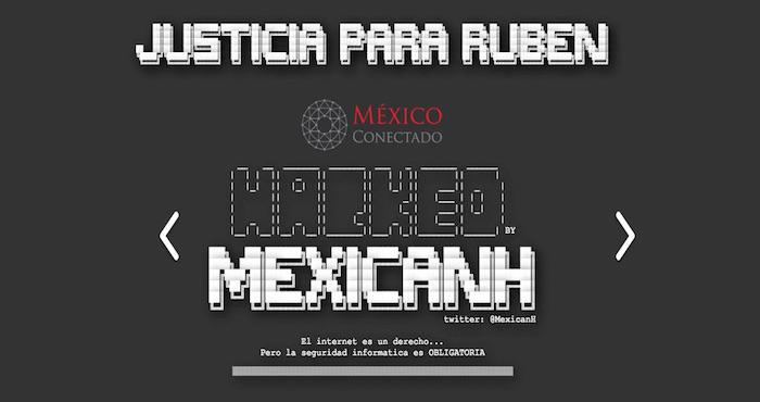 The deface page left by Anonymous Mexico.