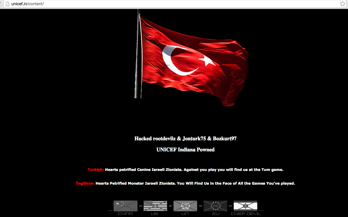unicef-india-website-hacked-by-turkish-hackers