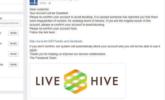 Facebook Users Hit with irregularities of content Phishing Scam