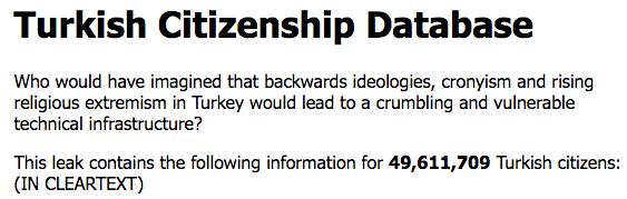Someone Has Hacked and Leaked Entire Turkish Citizenship Database Online