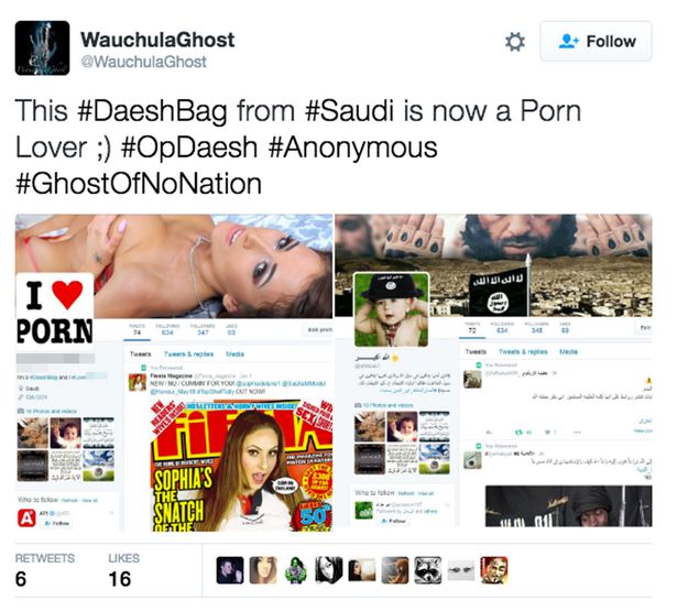 Anonymous Linked Hacker Hijacks ISIS Supporters’ Twitter Accounts and Replaces Profile Pictures with Porn!