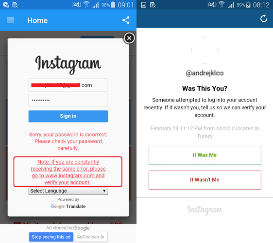 Instagram phishing apps pulled from Google Play 1