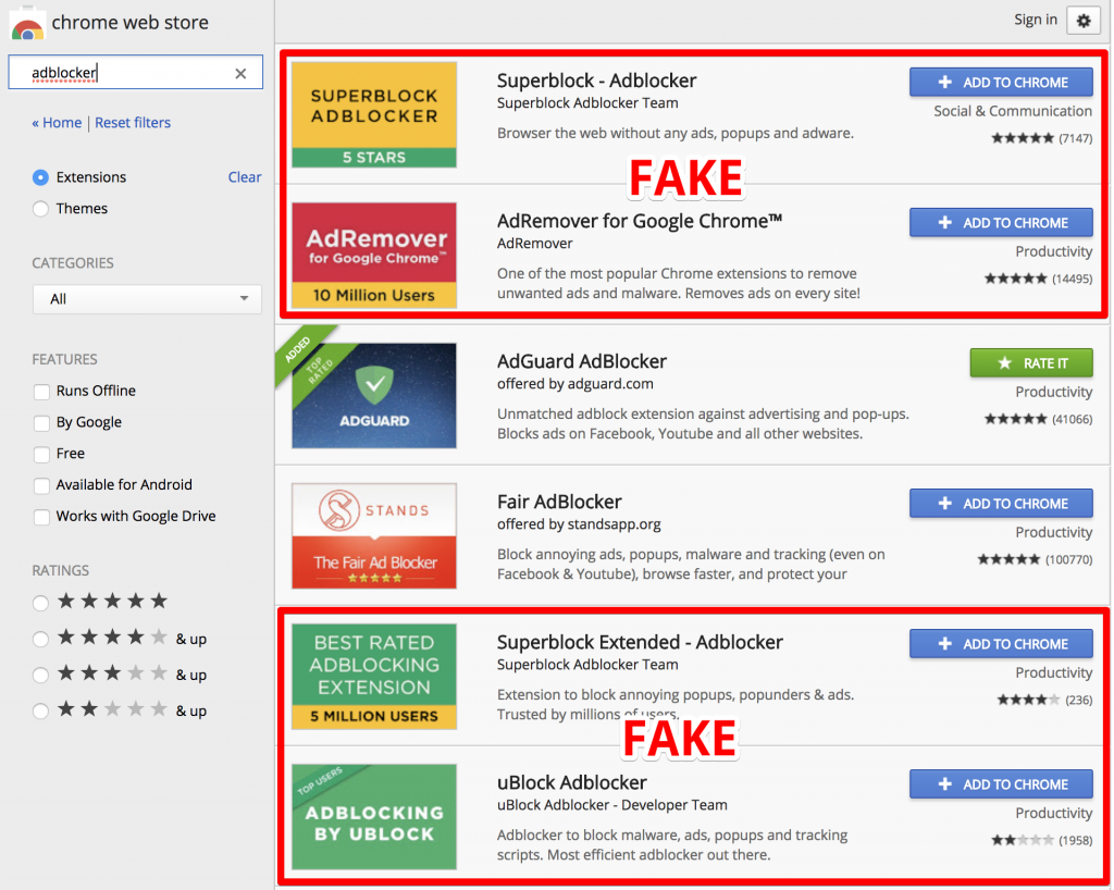 Over 20 million Chrome users have installed fake malicious Ad Blockers