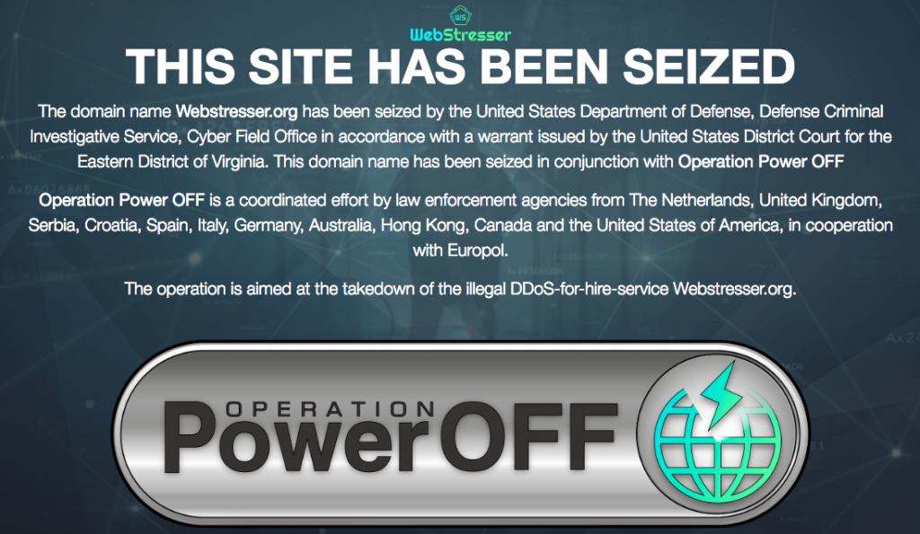 Authorities bust World's largest DDoS-for-hire service & seizes its domain
