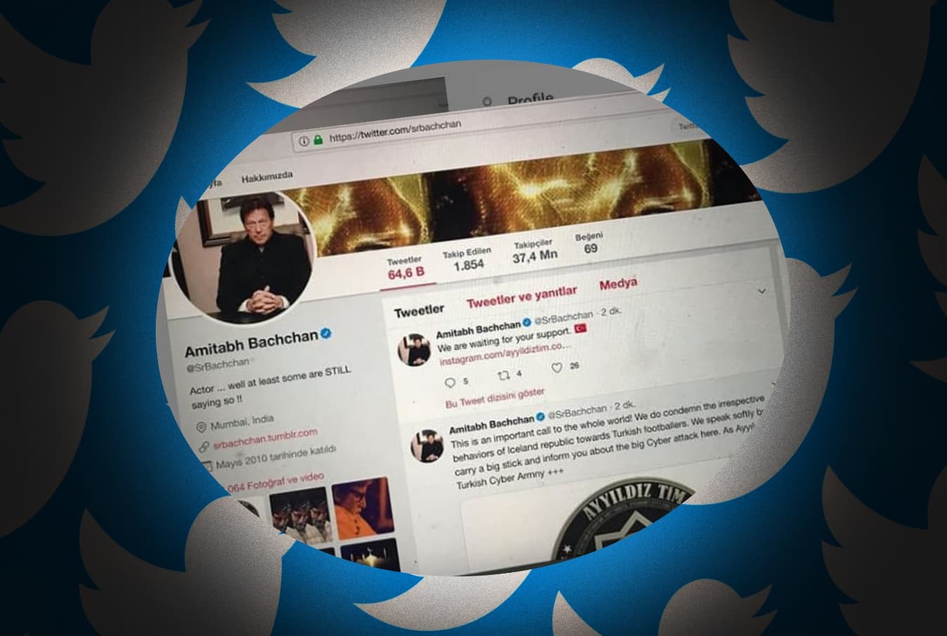 Amitabh Bachchan's Twitter account hacked & defaced with picture of Pakistani PM Imran Khan