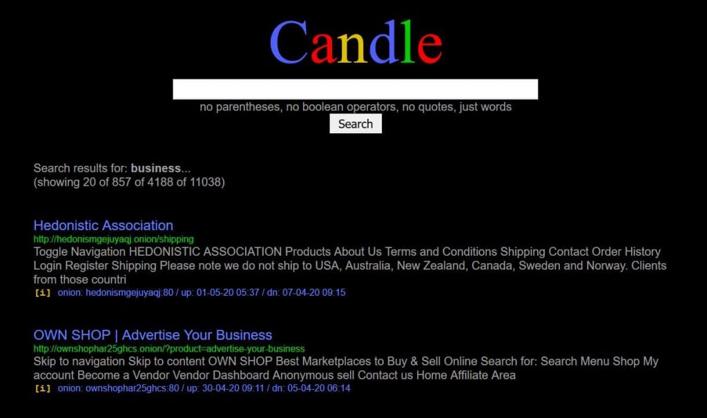 Dark Web Search Engines Link