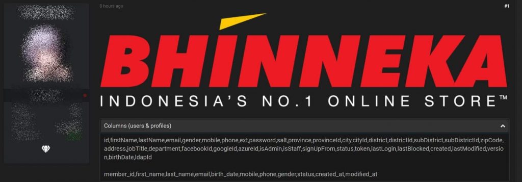 Database of Indonesian store Bhinneka dumped with 1 million+ accounts