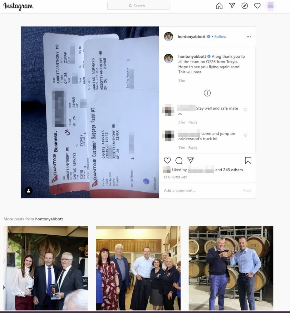 Former Australian PM passport number exposed through boarding pass