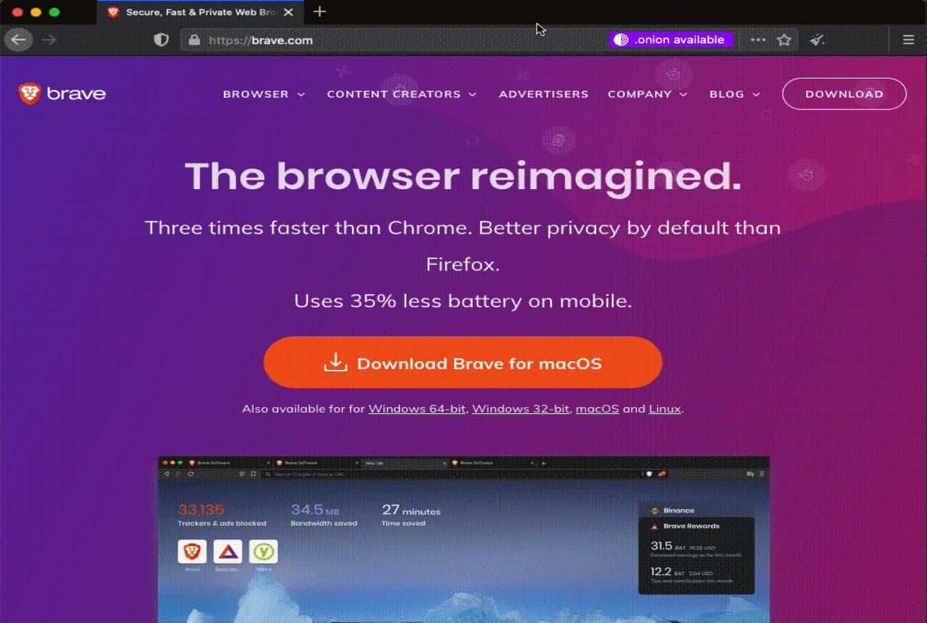 Dark web browser
