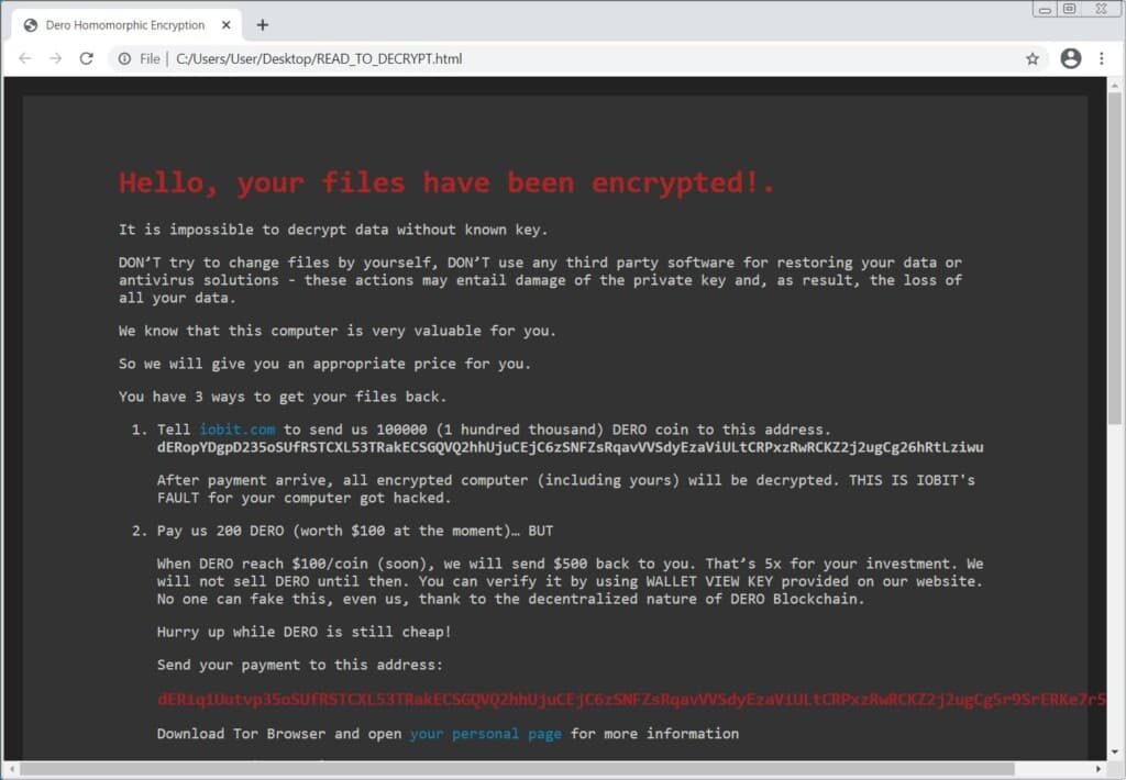 Hackers Compromised IObit Forum to Distribute DeroHE Ransomware