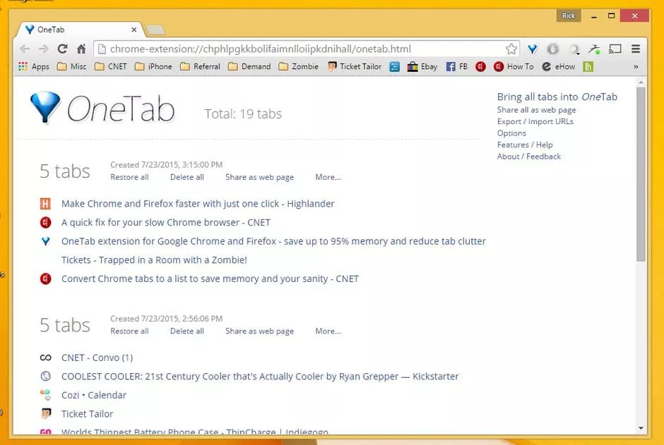 Review: 'OneTab' is the perfect extension for managing your Chrome tab chaos