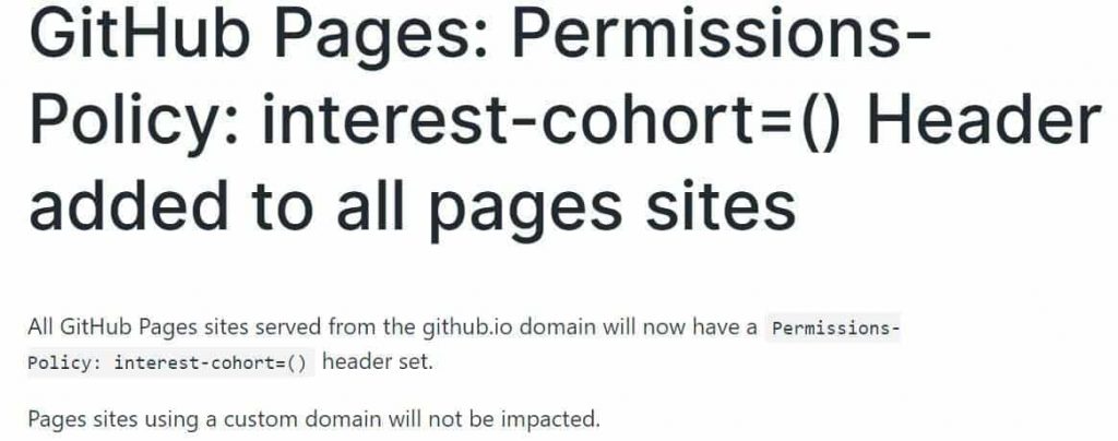 GitHub Announces Blocking Google's FLoC