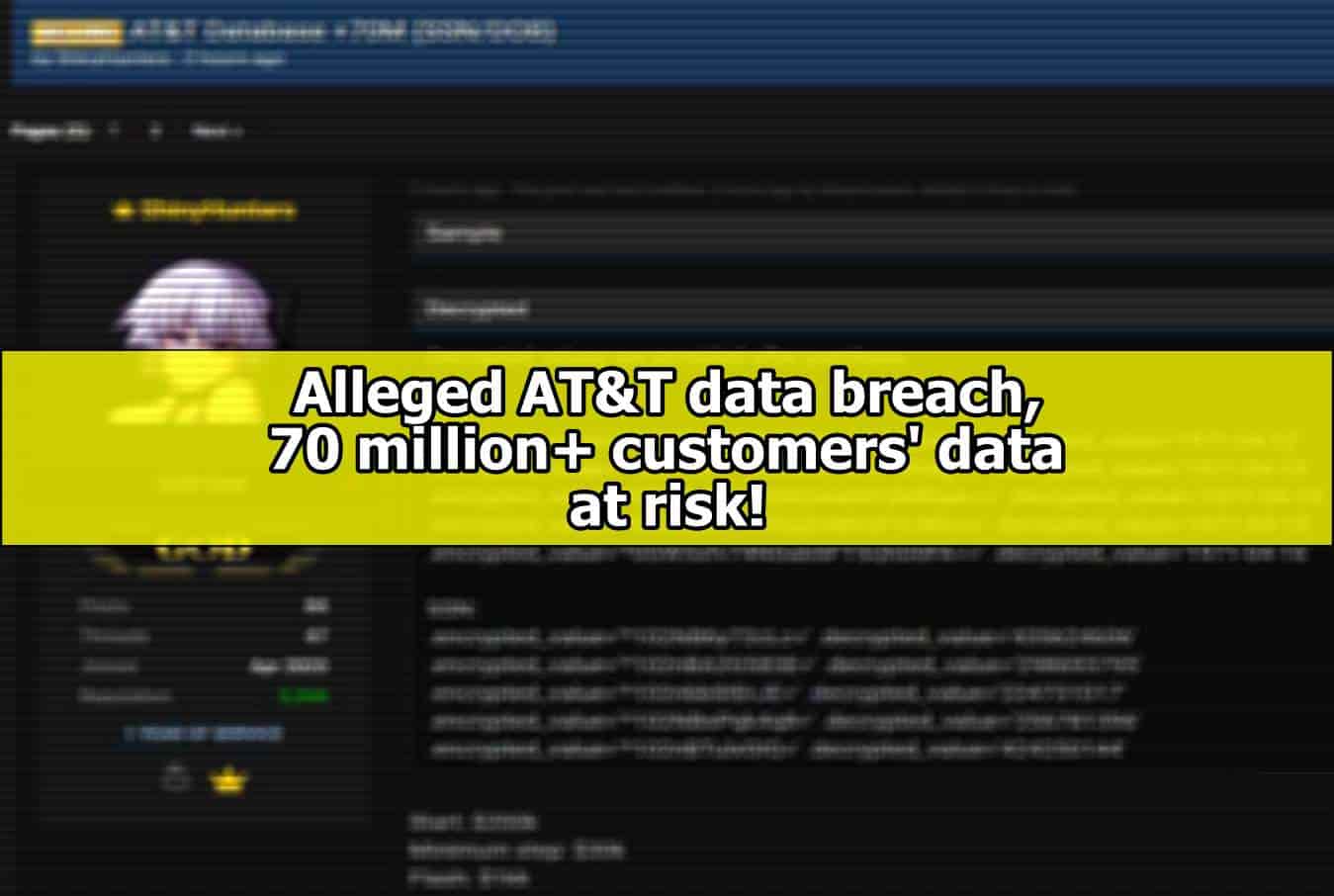 AT&T hacked? ShinyHunters selling AT&T database with 70 million SSN