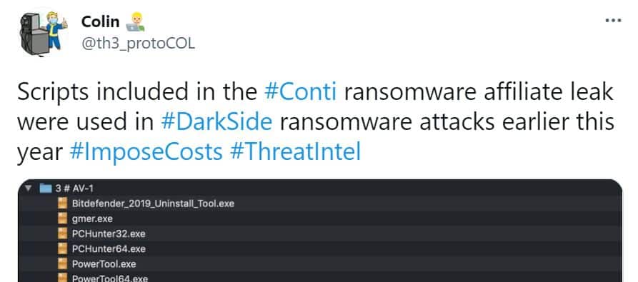 Someone pubished Conti ransomware gang's sensitive insider data online
