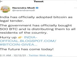 Indian PM Modi’s Twitter Account HACKED for Bitcoin scam