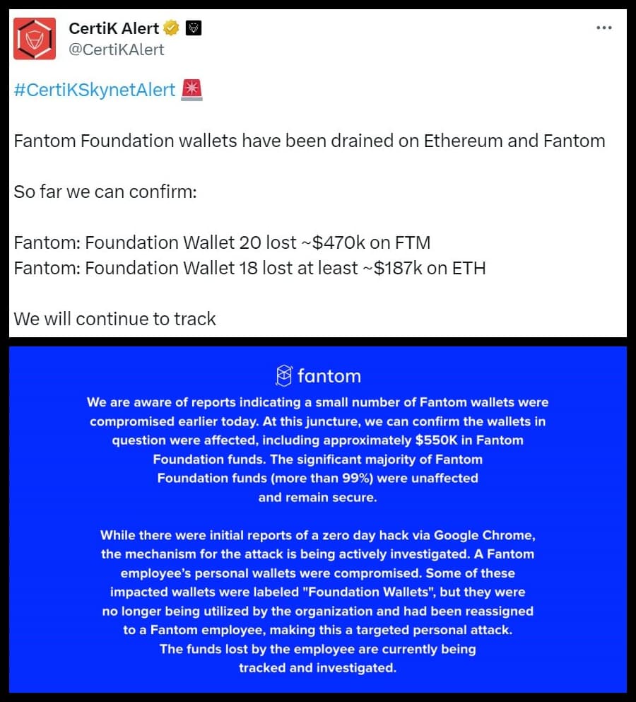 Fantom Foundation Suffers Data Breach Due to Google Chrome Flaw