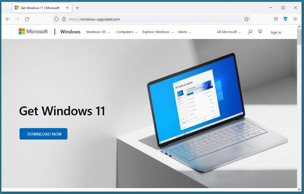 Fake Windows website dropped Redline malware as Windows 11 upgrade