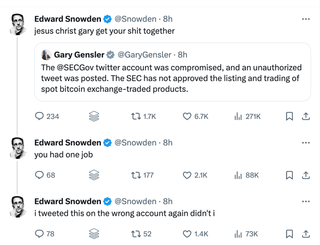 SEC X (Twitter) Account Hacked, Tweets Fake News About Bitcoin ETFs